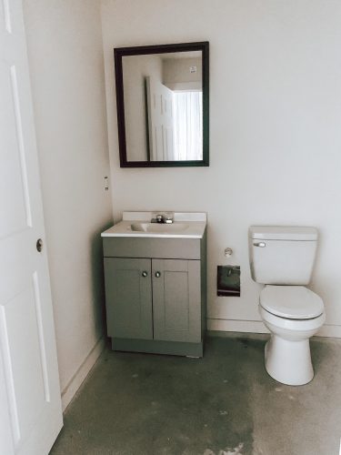 finished retail bathroom